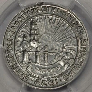 1935 PCGS MS64 Brockage San Diego Ca Pacific International Exposition Mint Error - Picture 1 of 5
