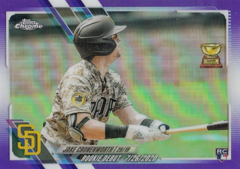 JAKE CRONENWORTH TOPPS CHROME UPDATE PURPLE REFRACTOR RC PADRES #USC25 2021 21 - Image 1 of 1
