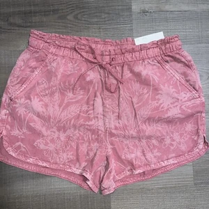 American Eagle Shorts Hi-Rise Pink Floral Print Sz Medium/Large - Picture 1 of 8