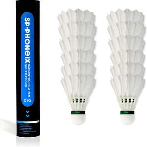12-Pack Goose Feather Badminton Shuttlecocks with High Durability Badminton Bird - Picture 1 of 9