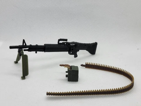 GI Joe Classified ROCK N ROLL M60 Machine Gun W/Ammo  1/12  6"  Custom Fodder Cover