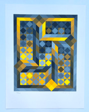 Victor Vasarely handsigniert nummeriert Siebdruck in 22 Farben - 65 x 50 cm