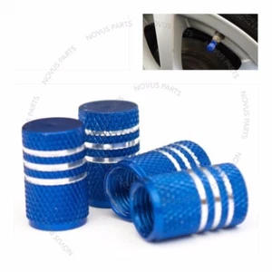 4x Tire Valve Cap Fit Mazda B4000 6 3 Pattern Blue Rubber Ring Seal Wheel Rim - Picture 1 of 4
