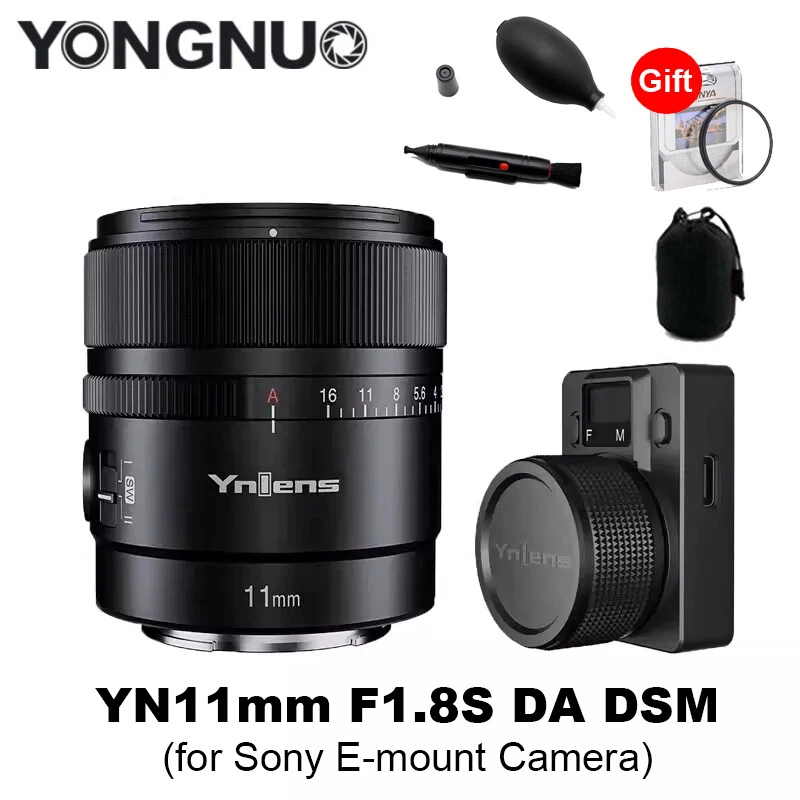 YONGNUO YN11mm F1.8S DA DSM WL APS-C Auto Focus Lens for Sony E Fuji X Nikon Z - Image 1 of 4