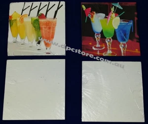 20x Natural Slate SQUARE BLANK DRINKS COASTERS SUBLIMATION ink, heat press - Picture 1 of 2