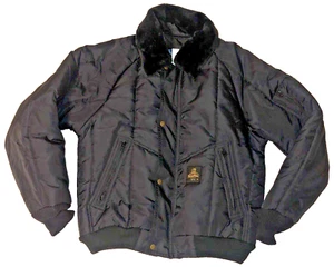 Men's Freezer Work Coat RefrigiWear Medium Black Fleece Collar Jacket - Picture 1 of 17