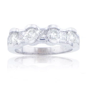 2,00 ct Damen runder und Prinzessschliff Diamant Ehering Ring - Bild 1 von 3