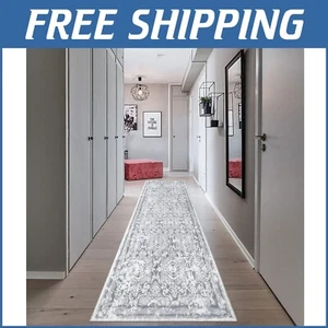 Farmhouse Style Non-Slip Rug Runner 2'6" x 8' - Soft, Durable, Machine Washable - Picture 1 of 10