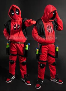 Deadpool 3 Kidpool Cosplay Costume Hoodie Sweatshirt Full Set Children Boys Size - Picture 1 of 15