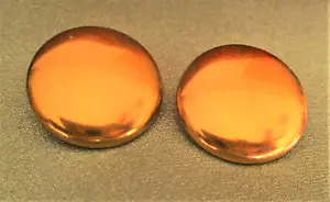 VINTAGE PAIR OF MODERNIST COPPER BUTTON CLIP EARRINGS BY RENOIR - CALIFORNIA - Picture 1 of 3