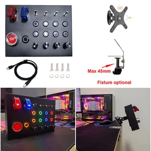 Sim Racing Button Box USB w/Fixture For Fanatec Thrustmaster Simdid Logitech G29 - Picture 1 of 11