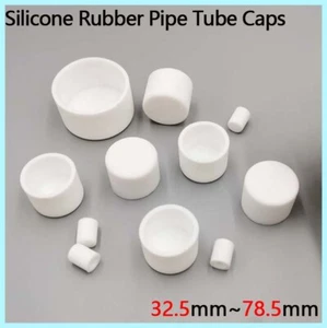 Pipe Tube Caps Silicone Rubber Round Blanking End Caps Plugs White 32.5mm~78.5mm - Picture 1 of 12