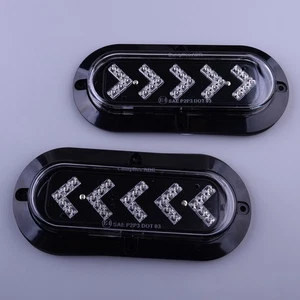 2Pcs Red LED Car Truck Trailer Oval Side Marker Turn Signal Light Lamp jt - Picture 1 of 6
