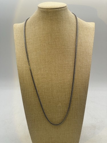 VETEMENTS Collana catena grano 28” tono argento acciaio inox nuova con etichetta