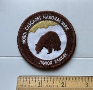 North Cascades National Park Junior Ranger Bear Round Embroidered Souvenir Patch - Picture 1 of 3