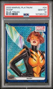 2023 Upper Deck Marvel Platinum Blue Traxx 359/499 The Wasp Wasp #24 PSA 10! - Picture 1 of 2