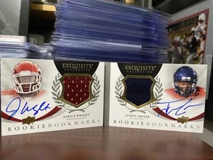 2012 Exquisite Collection Rookie Bookmarks Sig Jarius Wright/Juron Criner 34/50 - Picture 1 of 6