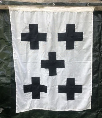 Sewn Linen NATO Signal Flag Number '0' Zero 4'x3' 120cm x 90cm 1980s Unused - Image 1 of 4
