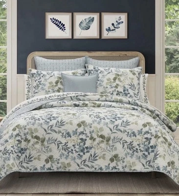 Royal CourtEvergreen Botanical Leaf 3-Pc. Quilt Set Full/Queen - Image 1 of 3