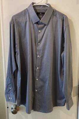 Hart Schaffner Marx Men's Blue Button Up Dress Shirt Long Sleeve Size XL Foto 1 de 4