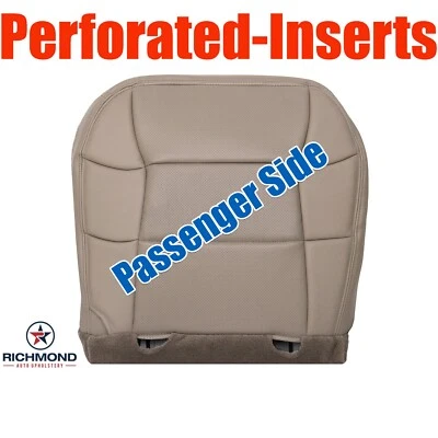 Lincoln Navigator 2000 - cubierta de asiento de cuero inferior lateral de pasajero perforada tostada Foto 1 de 4