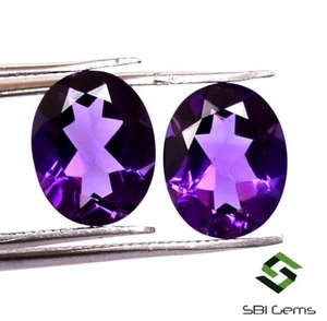 10x8 mm Certified Natural Amethyst Oval Cut Pair 4.59 CTS Untreated Loose Gems - Picture 1 of 7