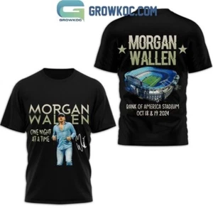 Morgan Wallen One Night At A Time 2024 Tour Bank Of America Stadium  T-Shirt - Picture 1 of 4