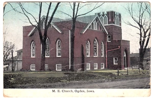 Odgen, Iowa ~ M. E. Church ~ Vintage Postcard - Picture 1 of 2