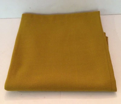 Vintage Polyester Tubular Ribbed Fabric Retro Mustard Yellow 38" X 35" - Image 1 of 4