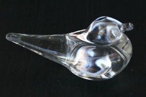 VINTAGE SIGNED DAUM FRANCE CRYSTAL BIRD FIGURINE PAPERWEIGHT 3 1/2" NICE - Picture 1 of 7