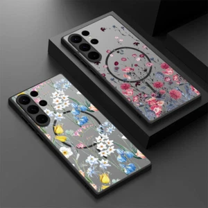 For Samsung S25 Ultra S24 S23 FE S22 S21 MagSafe Case Flower ShockProof Cover - Picture 1 of 24