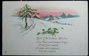 Christmas Postcard -Peace and Gladness Bright - posted 1922 - Picture 1 of 2