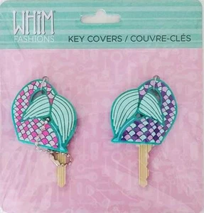 Nuevo Paquete de 2 Lindos Tapas de llaves Aqua Mermaid Tails para RV Cámper Casa Hogar - Imagen 1 de 2