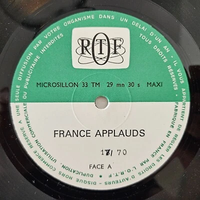 Johnny Hallyday Sylvie Vartan France Applauds Rare RTF Promo 10" with Cue Sheet - Imagem 1 de 4