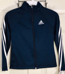 ADIDAS GK DRYTECH CHILD SMALL NAVY GYMNASTICS ATHLETES WARM UP JACKET CS NWT! - Picture 1 of 6