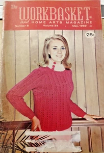 Sweater Playsuit Socks The Workbasket Magazine Knit crochet VTG May 1969 8 34 - Imagen 1 de 17
