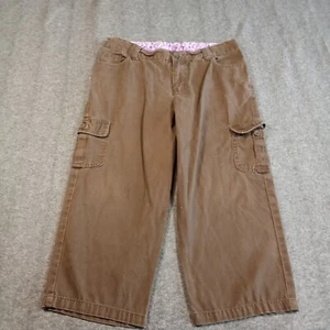 Faded Glory Cargo Pants Girls 16 Brown Straight Leg Loose Y2K Grunge Hip Hop 90s - Picture 1 of 16