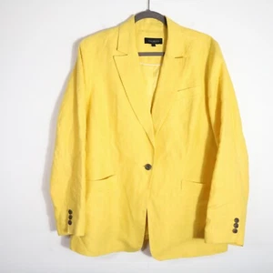 Blazer Talbots classico lino donna 16 giallo preppy lavoro ufficio 1 bottone - Foto 1 di 5