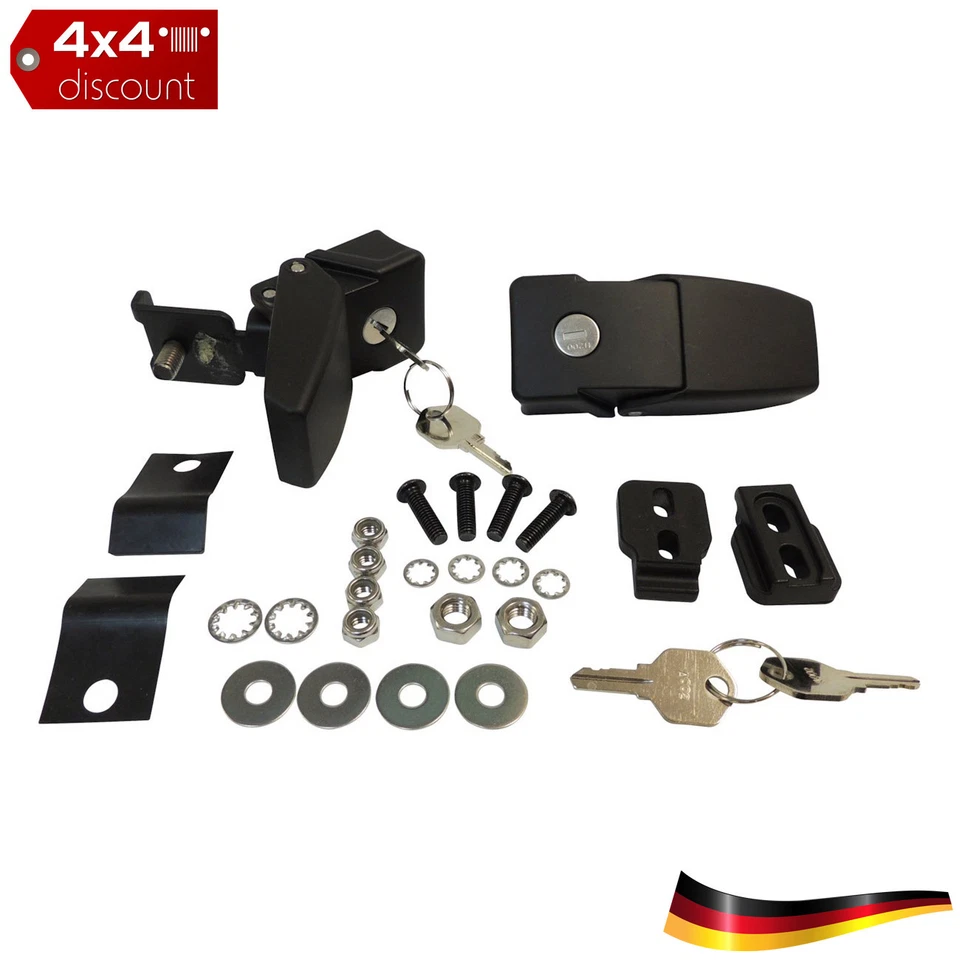 Jit de verrouillage de capote verrouillable, avant Noir Jeep Wrangler JK 2007+ - Photo 1/1