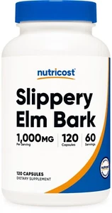 Nutricost Slippery Elm Bark Capsules 1000mg Per Serving, 120 Capsules - Picture 1 of 5
