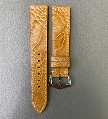 Correa de reloj genuina de piel de pierna de avestruz tamaño 16 18 19 20 21 22 23 24 25 26 mm Foto 1 de 4