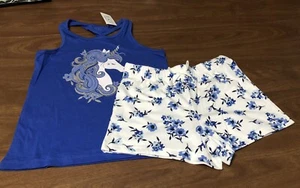 NEW Girls Children's Place Unicorn Shorts Outfit Size 5/6 - Picture 1 of 5