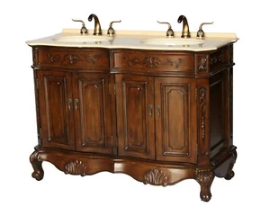 50-Inch Antique Style Double Sink Bathroom Vanity Model 5000-BE  - Picture 1 of 2
