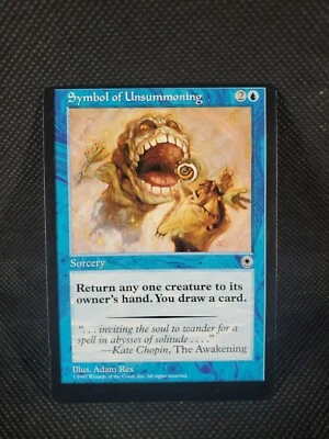 Symbol of Unsummoning Portal NM ERROR WAY OFF CENTER Magic The Gathering MTG  - Image 1 of 4