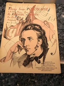 Vintage Sheet Music -Theme From Polonaise op 53 Ab, Chopin, Arr by Henry Levine - Picture 1 of 7