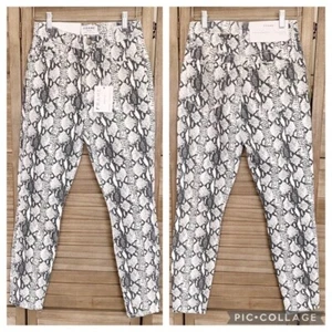 NWT FRAME Women's Ali High-rise Python-print Snakeskin Cigarette Jeans Sz 25 - Picture 1 of 11