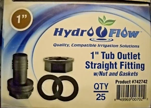 Hydro Flow 1" Wannenauslass gerade Befestigung mit Mutter und Dichtungen Menge. 25 kostenloser Versand - Bild 1 von 2