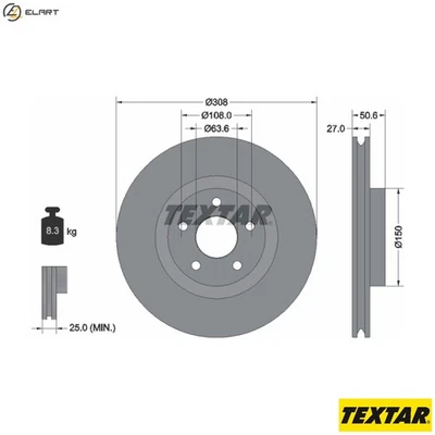 2x BRAKE DISC 92306703 FOR FORD AUSTRALIA Y1DA 1.5L 3cyl FOCUSYLDA 2.0L 4cyl - Image 1 of 4
