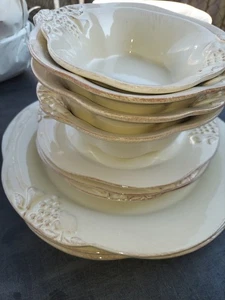 10 Pc Madeira Harvest (Vanilla Creme) by CASAFINA Plate Set 3pls 4 Bowls 3 Salad - Picture 1 of 13