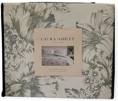 Juego de Edredón Laura Ashley Completo Queen Delphine Verde Y Blanco Floral Botánico Foto 1 de 4